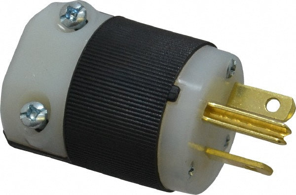Hubbell Wiring Device-Kellems HBL5466C Straight Blade Plug 6-20P, 250VAC, Black & White