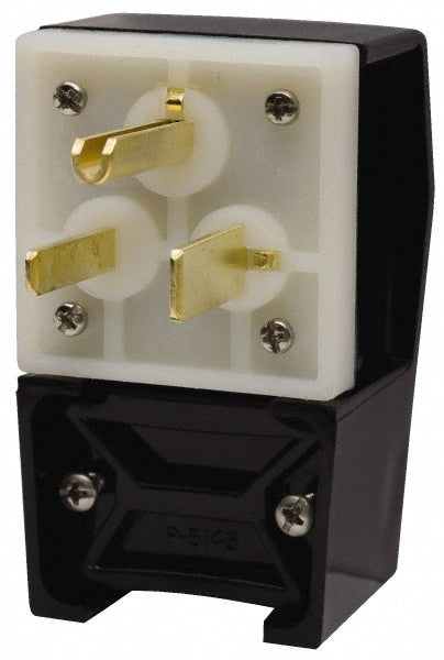 Hubbell Wiring Device-Kellems HBL9368 Straight Blade Plug 6-50P, 250VAC, Black & White