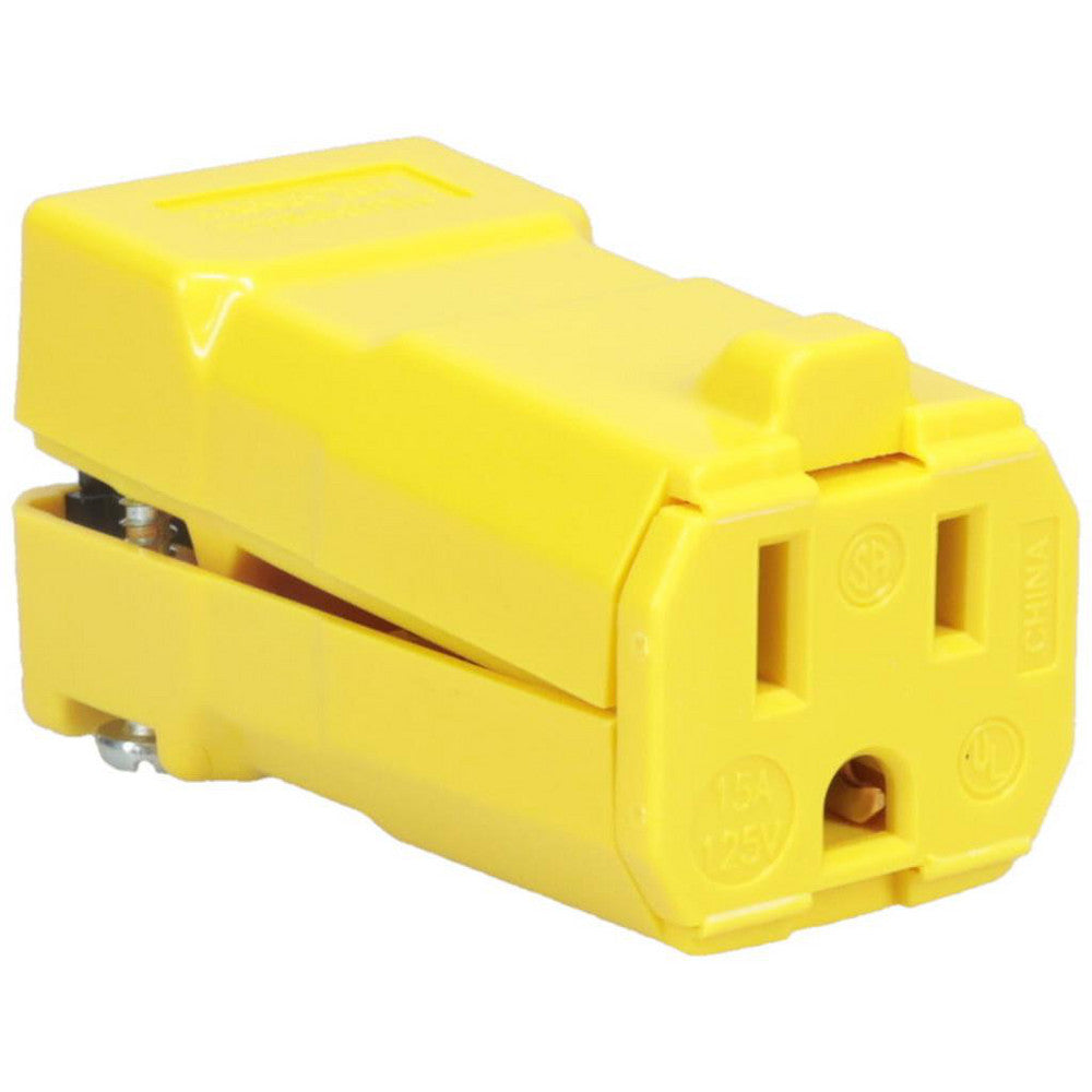 Hubbell Wiring Device-Kellems HBL5969VY Straight Blade Connector 5-15R, 125VAC, Yellow