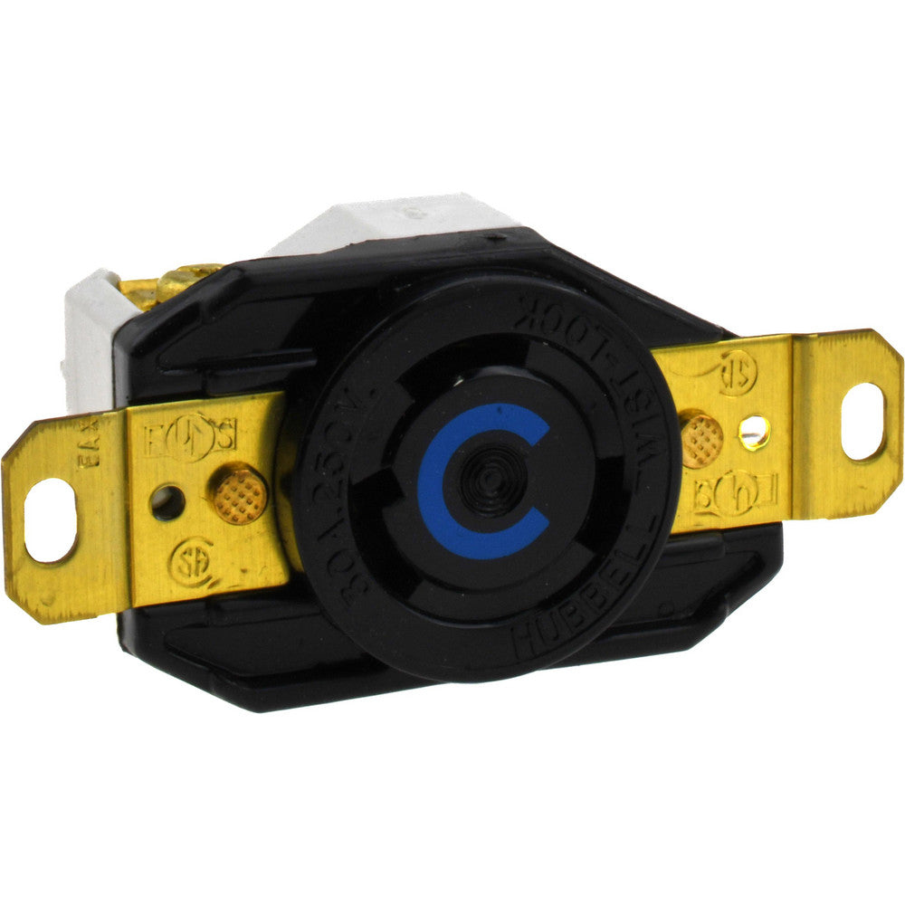 Hubbell Wiring Device-Kellems HBL2620 250 VAC, 30 Amp, L6-30R NEMA, Self Grounding Receptacle