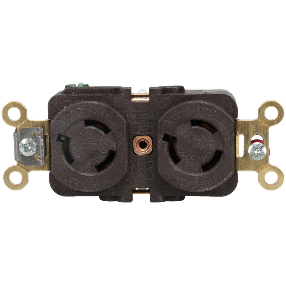 Hubbell Wiring Device-Kellems HBL4550 250 VAC, 15 Amp, L6-15R NEMA, Self Grounding Receptacle