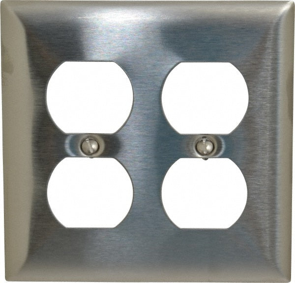 Hubbell Wiring Device-Kellems SS82 2 Gang, 4-1/2 Inch Long x 4.6 Inch Wide, Standard Outlet Wall Plate