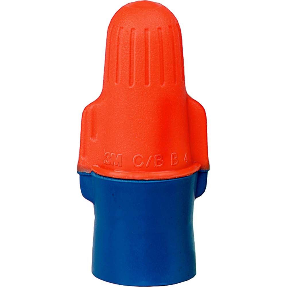 3M 7100127195 Wing Twist-On Wire Connector Blue & Orange, Flame-Retardant, 2 AWG