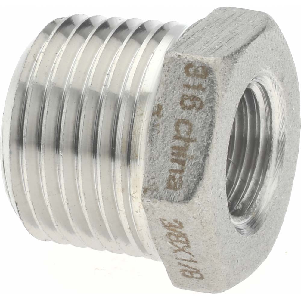 Merit Brass K614-0602 Pipe Bushing 3/8 x 1/8", 316 Stainless Steel