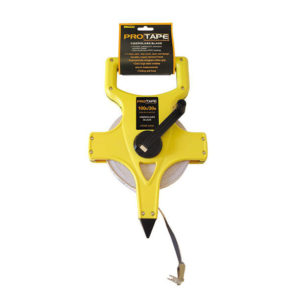 US Tape 59962 Tape Measure 100' Long, 1/2" Width, White Blade