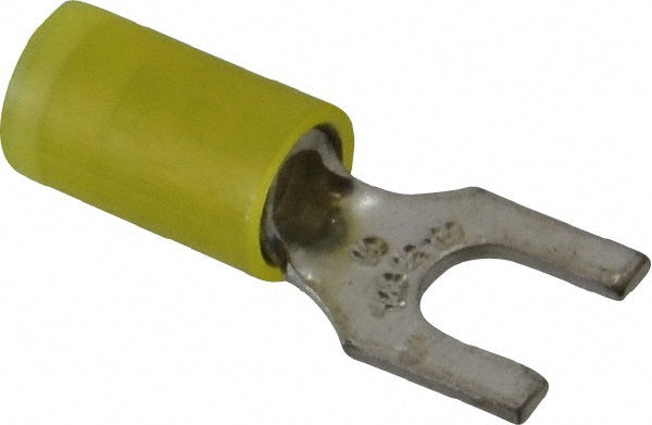 Thomas & Betts RC10-10F Standard Fork Terminal Yellow, Nylon, Partially Insulated, #10 Stud, Crimp