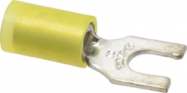Thomas & Betts RC10-10FL Locking Fork Terminal Yellow, Nylon, Partially Insulated, #10 Stud, Crimp