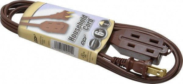 Southwire 94018907 6', 16/2 Gauge/Conductors, Brown Indoor Extension Cord