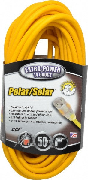Southwire 1488SW0002 50', 14/3 Gauge/Conductors, Yellow Outdoor Extension Cord