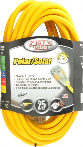 Southwire 1687SW0002 25', 12/3 Gauge/Conductors, Yellow Outdoor Extension Cord