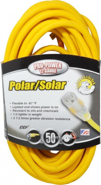 Southwire 1688SW0002 50', 12/3 Gauge/Conductors, Yellow Outdoor Extension Cord