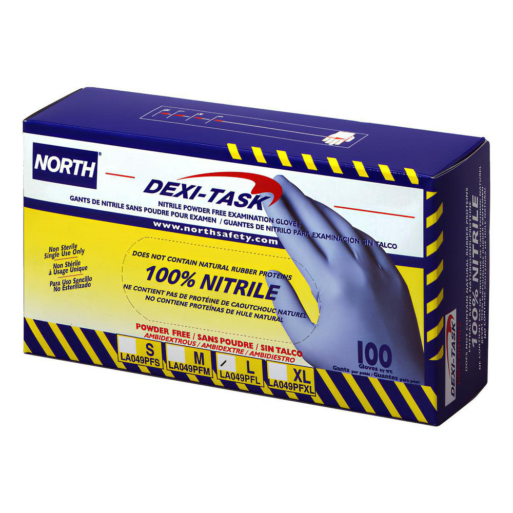 North LA049PF/S Disposable Glove Series Dexi-Task, Size Small, 5.0 mil, Nitrile, General Purpose Grade, Powder-Free
