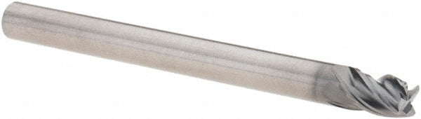 YG-1 UGMF70008 Corner Radius End Mill 1/8" Dia, 1/8" LOC, 0.0100" Radius, 4 Flute, Solid Carbide