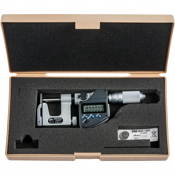 Mitutoyo 317-351-32 Electronic Outside Micrometer 1" Max, Carbide-Tipped Face, IP65