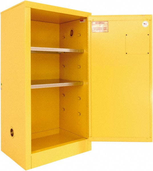 Securall Cabinets P120 Standard Cabinet Manual Closing, 2 Shelves, Yellow
