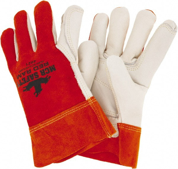 MCR Safety 4921XL Welding Gloves Red Ram™ Size X-Large, Cowhide Leather, Pair