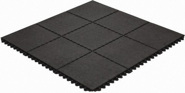 Wearwell 570.58X3X3GRBK Anti-Fatigue Modular Tiles Mat Dry Environment, 36" Long, 36" Wide, 5/8" Thick, Black