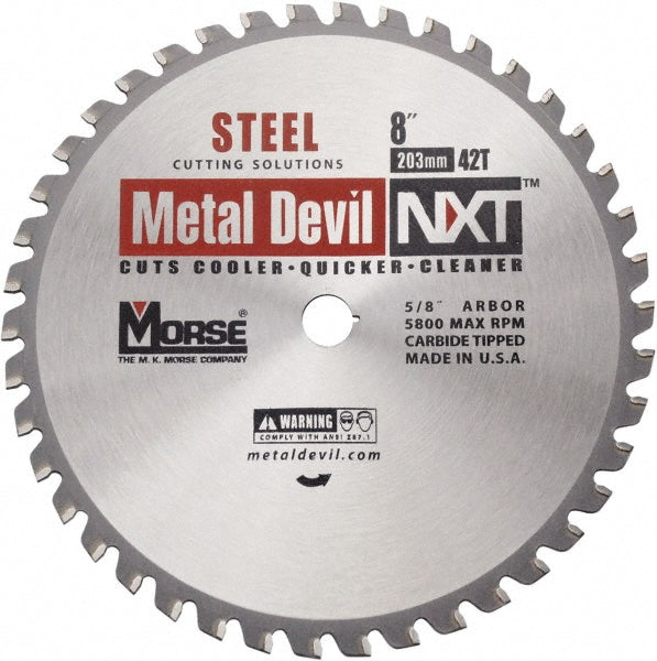 M.K. Morse 102704 Wet & Dry Cut Saw Blade 8" Dia, 5/8" Arbor Hole, 0.079" Kerf Width, 42 Teeth