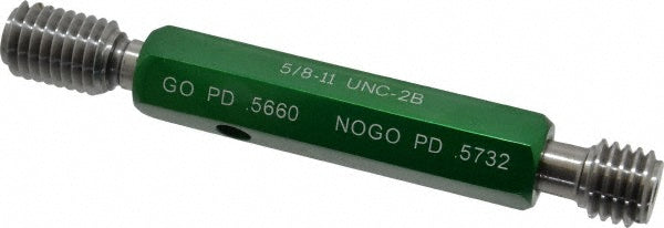 GF Gage W0625112BS Plug Thread Gage 5/8-11 Thread, 2B Class, Double End, Go & No Go