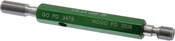 GF Gage W0375243BS Plug Thread Gage 3/8-24 Thread, 3B Class, Double End, Go & No Go