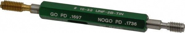 GF Gage W0190322BSTIN Plug Thread Gage #10-32 Thread, 2B Class, Double End, Go & No Go