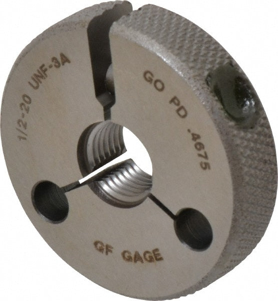 GF Gage R0500203AS Threaded Ring Gage 1/2-20 Thread, UNF, Class 3A, Go & No Go