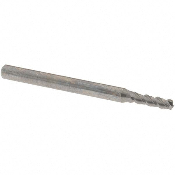 OSG 445-0938 Square End Mill 3/32'' Dia, 5/16'' LOC, 1/8'' Shank Dia, 1-1/2'' OAL, 3 Flutes, Solid Carbide