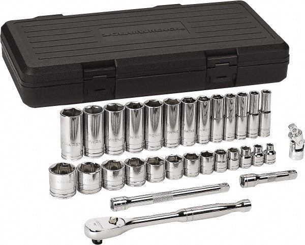 GEARWRENCH 80569 Deep Standard Socket Set 30 Pc, 3/8" Drive, 1/4 to 1" Socket