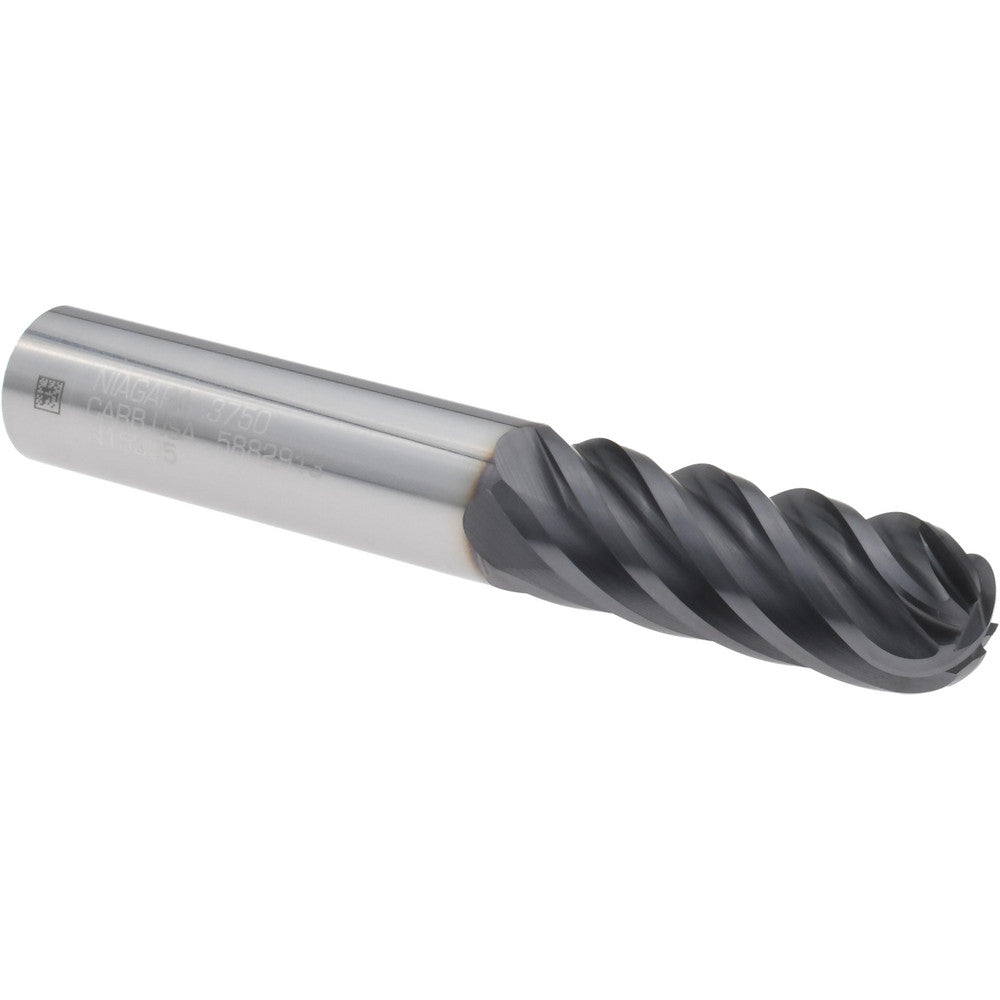 Seco 03115947 Ball End Mill 3/8" Dia, 1" LOC, 6 Flute, Solid Carbide