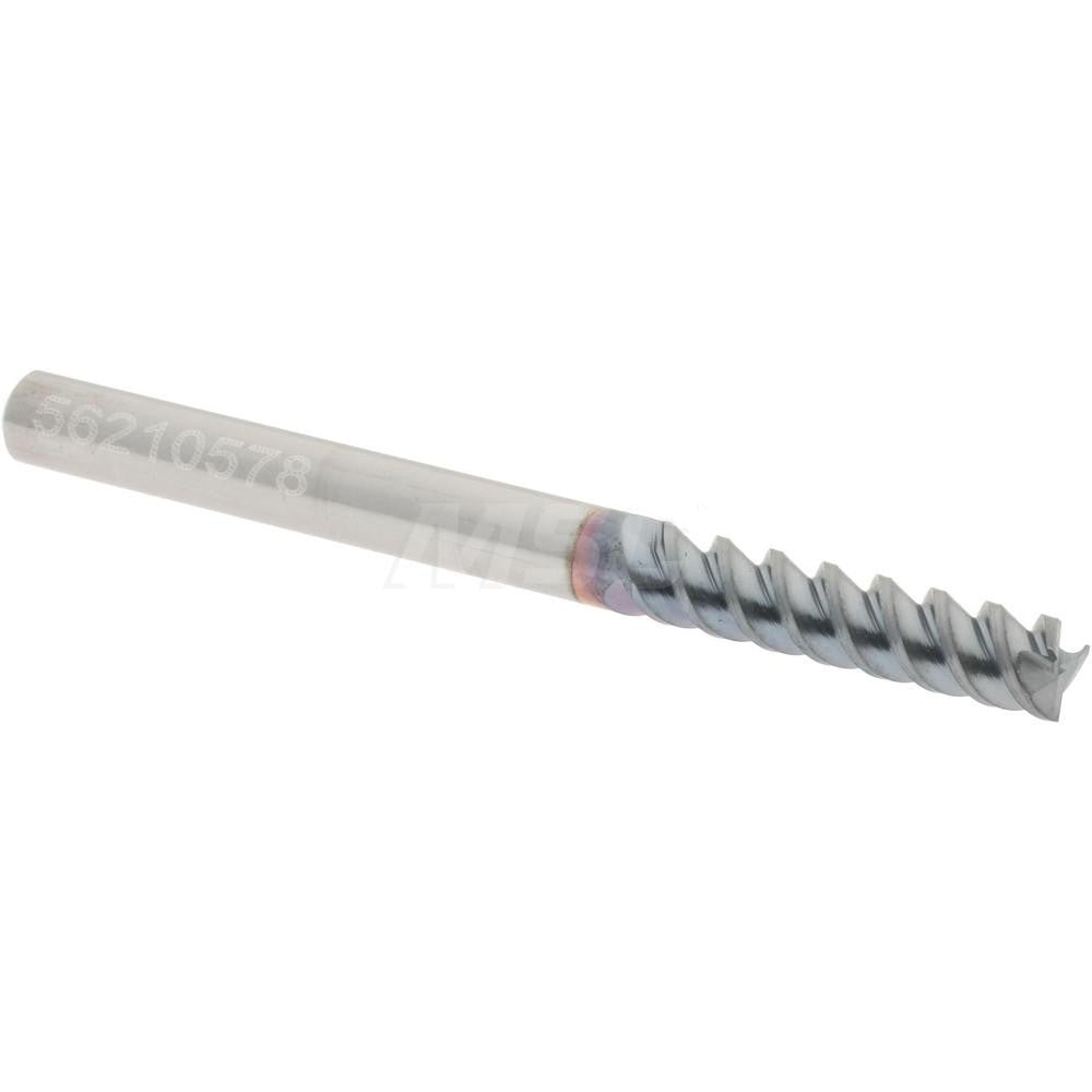 Accupro 2500302 Square End Mill 1/8" Dia, 1/2" LOC, 3 Flute, Solid Carbide