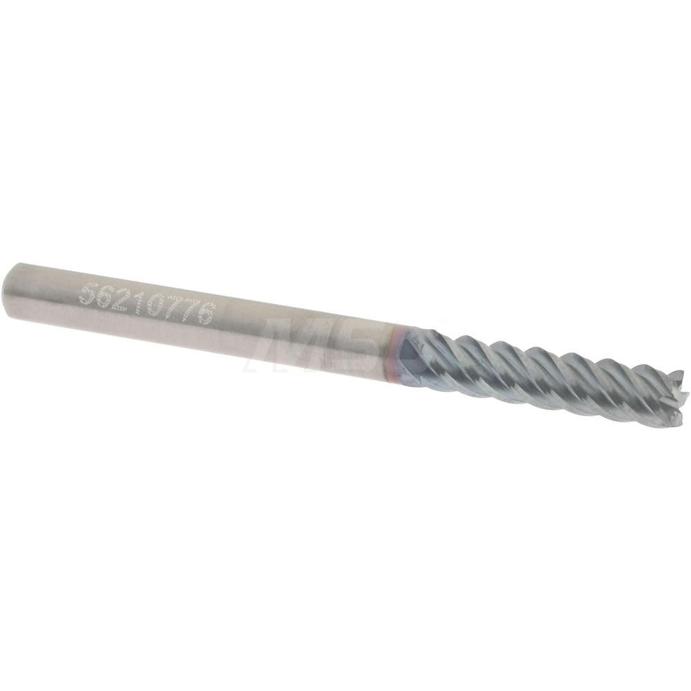 Accupro 2500123 Square End Mill 1/8" Dia, 1/2" LOC, 5 Flute, Solid Carbide