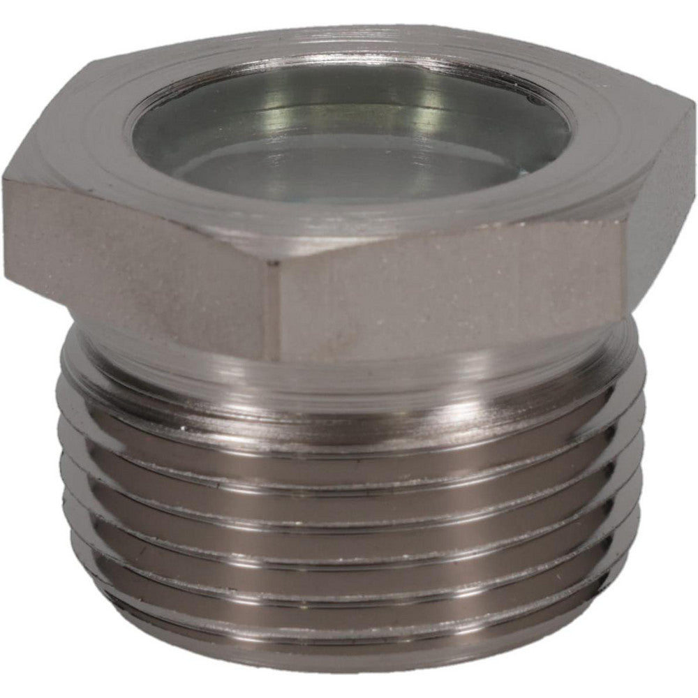 LDI Industries LSP51-06 15/16" Sight Diam, 1" Thread, 1.06" OAL, High Pressure Fused Pipe Thread, Open View Sight Glass & Flow Sight