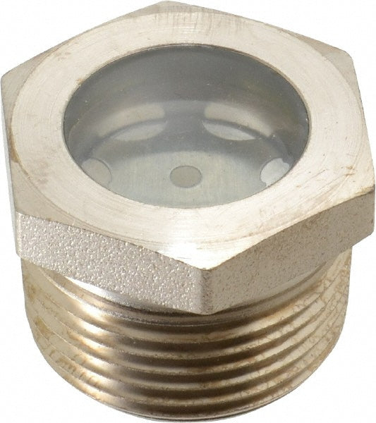 LDI Industries LSP51-06-01 15/16" Sight Diam, 1" Thread, 1.06" OAL, High Pressure Fused Pipe Thread with Reflector Sight Glass & Flow Sight