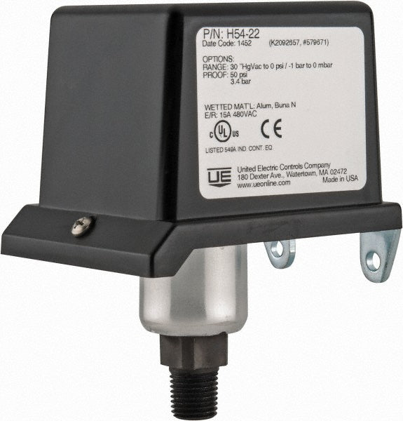 United Electric Controls H54-22 General Purpose Diaphragm Pressure Switch 1/4" NPT Male Thread