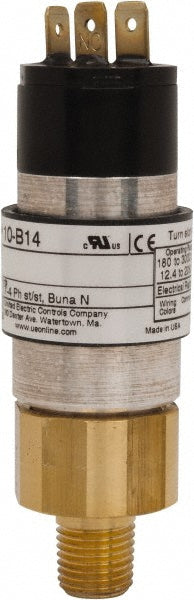 United Electric Controls 10-B14 Compact, Cylindrical Pressure Switch 180 psi to 3000 psi, 1/4" NPT Male Thread