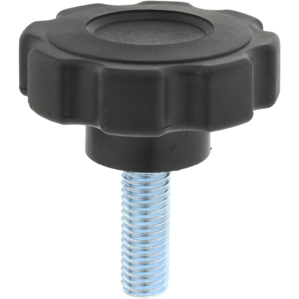 Gibraltar KN8C1500F7S--21 Lobed Knob 2.4800" Head Dia, 8-Point, Thermoplastic Elastomer, Black