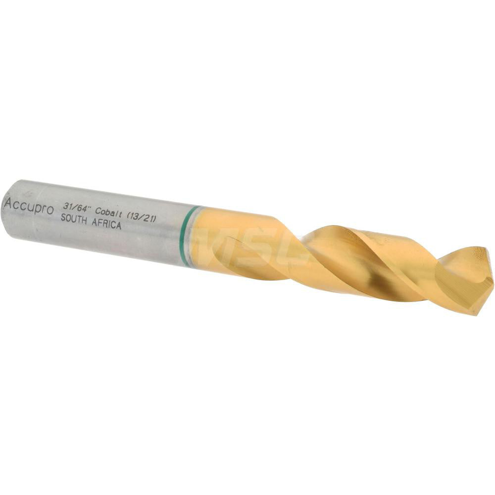 Accupro 1GB1229-AC Screw Machine Length Drill Bit 0.4844" Dia, 130 °, Cobalt