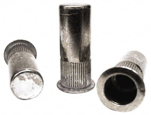 RivetKing 10F1IKFSYCE/P25 #10-32, 0.02 to 0.13" Grip, 19/64" Drill, Steel Closed End Knurled Rivet Nut