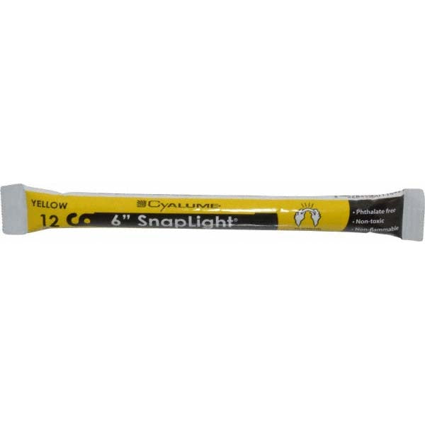 Cyalume 9-08004 SnapLight with Hook & Hole Yellow, 6" OAL, 8 hr, Snap & Shake, 10 Pc