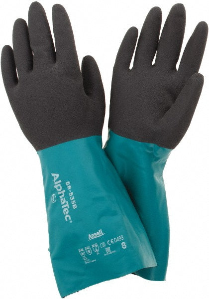 Ansell 58535B080 Series 58-535B Chemical Resistant Gloves 13.00 Thick, Nitrile, Supported,