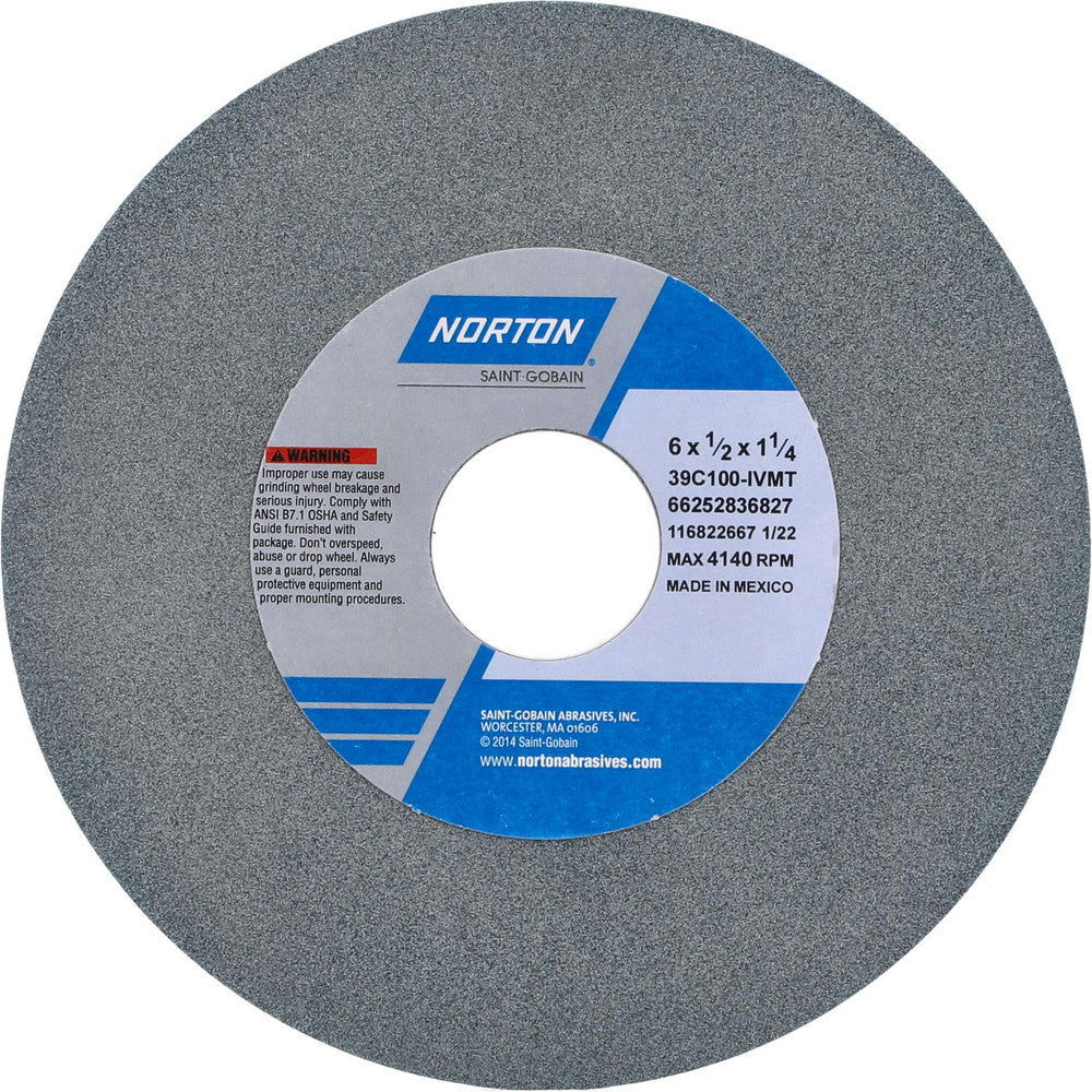 Norton 66252836827 Surface Grinding Wheel 6" Dia, 1/2" Thick, 1-1/4" Hole, 100 Grit, I Hardness