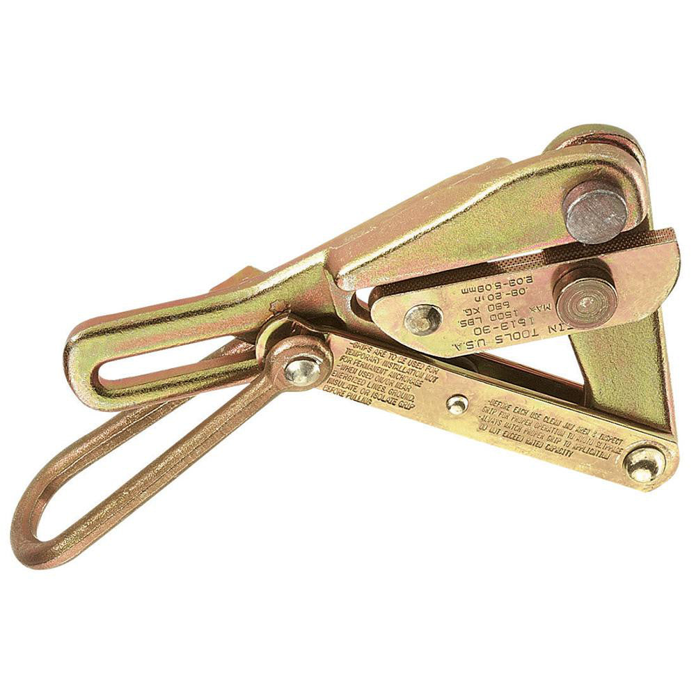 Klein Tools 1613-30 Single Eye, Single V Groove Jaw, Steel Wire Grip Hoist