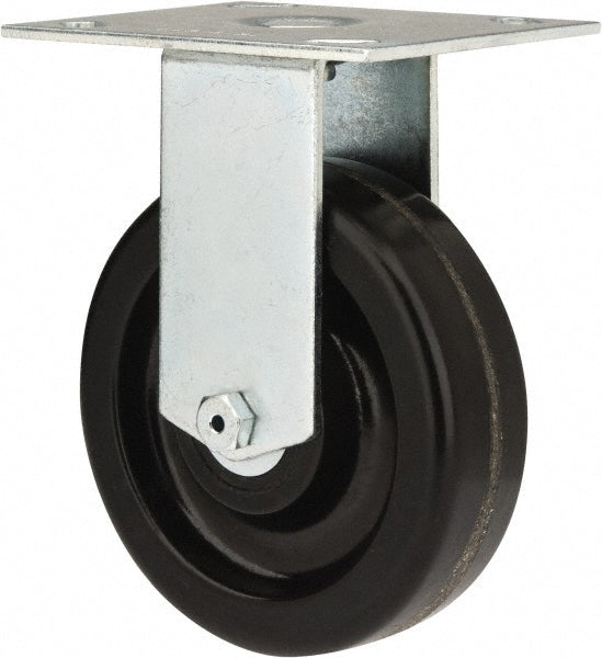 E.R. Wagner 3F2345438000199 Rigid Top Plate Caster Phenolic, 5" Wheel Dia, 1-1/2" Wheel Width, 450 lb Capacity, 6-3/8" OAH