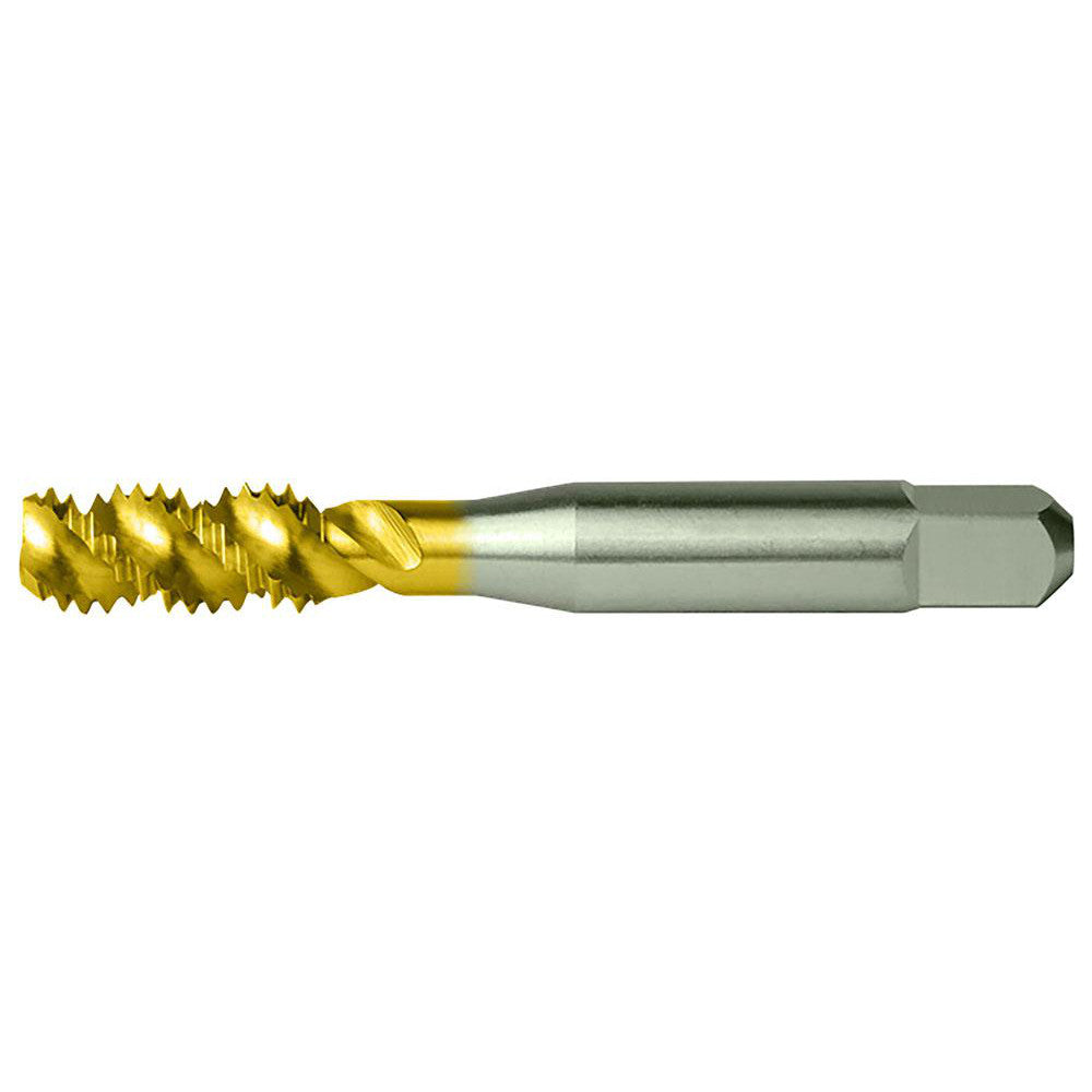 Cleveland C55576 Spiral Flute Tap #10-32, UNC, 3 Flute, Bottoming, 2B Class of Fit, High Speed Steel, TiN Finish