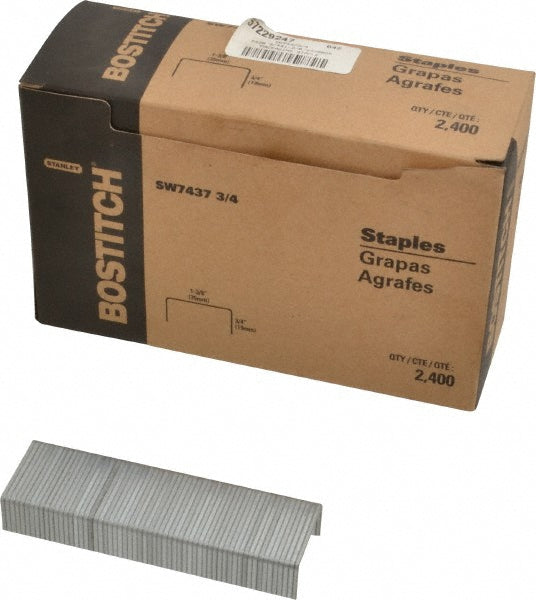 Stanley Bostitch SW74373/4 Steel Crown Staple Flat Style, 0.75" Crown Width, 1-3/8" Leg Length