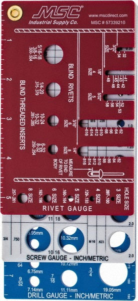 BoltSize-It CG-1 0.06 to 3/4 Inch, Plastic, Inch and Metric Thread Screw Checker