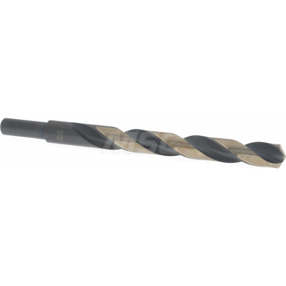 Cle-Line C18120 Reduced Shank Drill Bit 31/64" Dia, 3/8" Shank Dia, 135 deg Point, High-Speed Steel