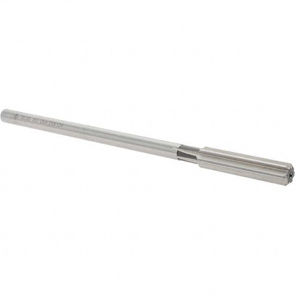 Cleveland C25845 Chucking Reamer 10 mm Dia, 177.80 mm OAL, 1-3/4" Flute Length, Straight Flute, Straight-Cylindrical Shank, HSS