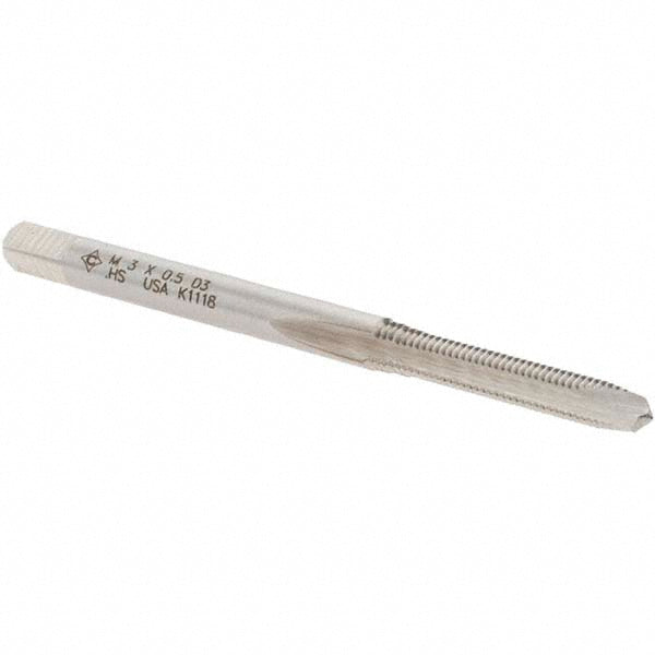 Cle-Force C69206 Spiral Point Tap M3x0.50 Metric Coarse, 2 Flutes, Plug, High Speed Steel, Bright Finish