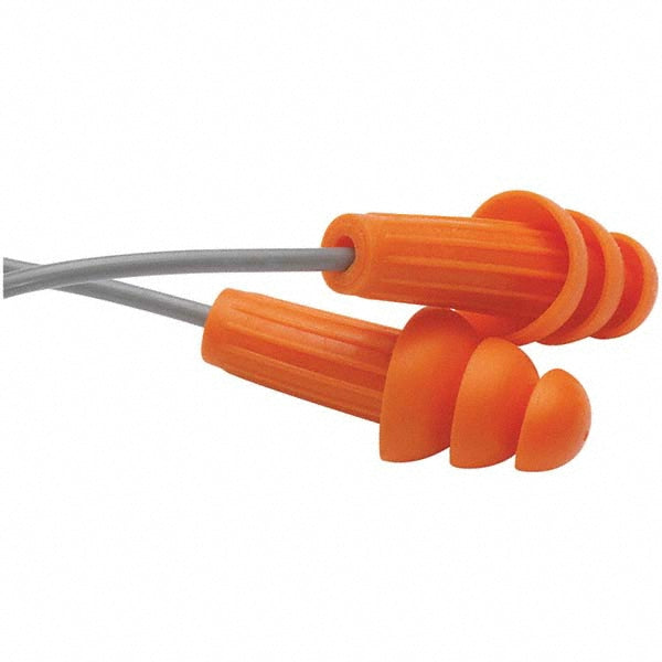Jackson Safety 67221 Earplugs 26 dB, Rubber, Flanged, Push-In, Corded, n-Metal Detectable